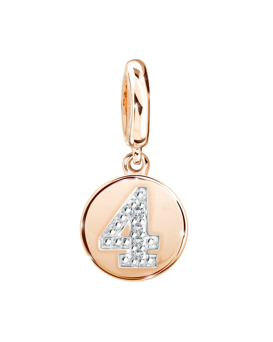 PRIMA Mặt dây chuyền & Charm Vàng 9K kết hợp Kim Cương số 4 - BST Lucky Number