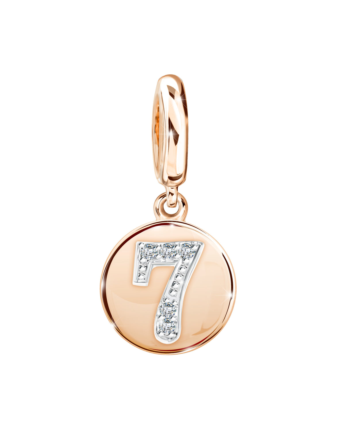 PRIMA Mặt dây chuyền & Charm Vàng 9K kết hợp Kim Cương số 7 - BST Lucky Number