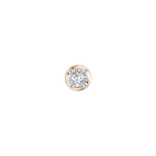 PRIMA Hoa tai Vàng 9K kết hợp Kim Cương kiểu dáng tròn - BST Stud Earrings ( 1 chiếc)