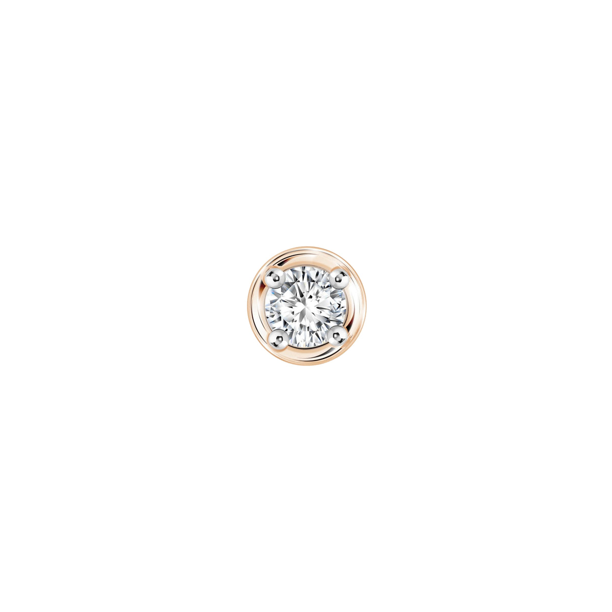 PRIMA Hoa tai Vàng 9K kết hợp Kim Cương kiểu dáng tròn - BST Stud Earrings ( 1 chiếc)