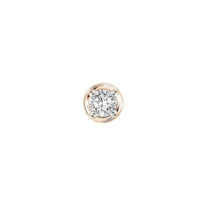 PRIMA Hoa tai Vàng 9K kết hợp Kim Cương kiểu dáng tròn - BST Stud Earrings ( 1 chiếc)