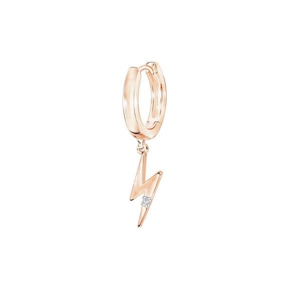 [B1G1] PRIMA Hoa tai Vàng 9K kết hợp Kim Cương kiểu dáng Tia Chớp - BST Jolly Huggie ( 1 chiếc)