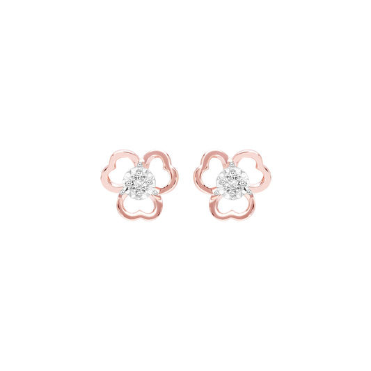 PRIMA Hoa tai Vàng 9K kết hợp Kim Cương - BST Flora Blush