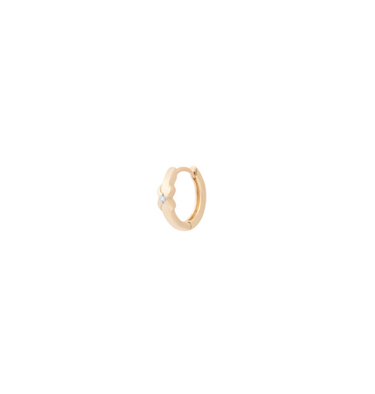PRIMA 9K Gold Diamond Earrings Bow symbol Jolly Huggie Collection (1pcs)