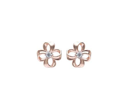 PRIMA 9K Gold Diamond Earrings Blossom Flower Collection