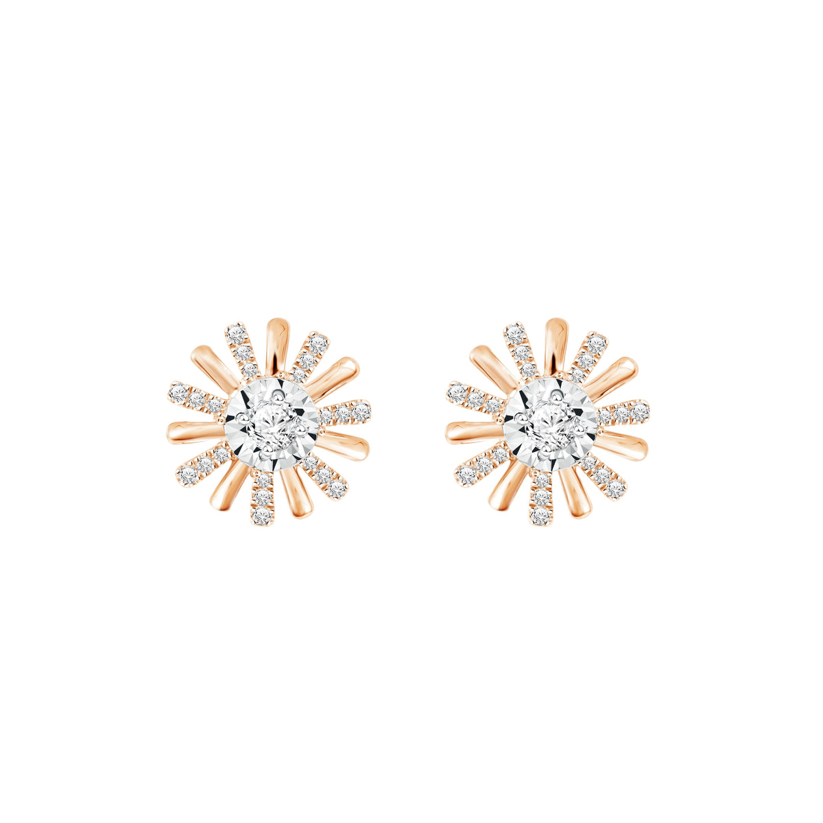 PRIMA Hoa tai Vàng 9K kết hợp Kim Cương - BST Daisy Diamond