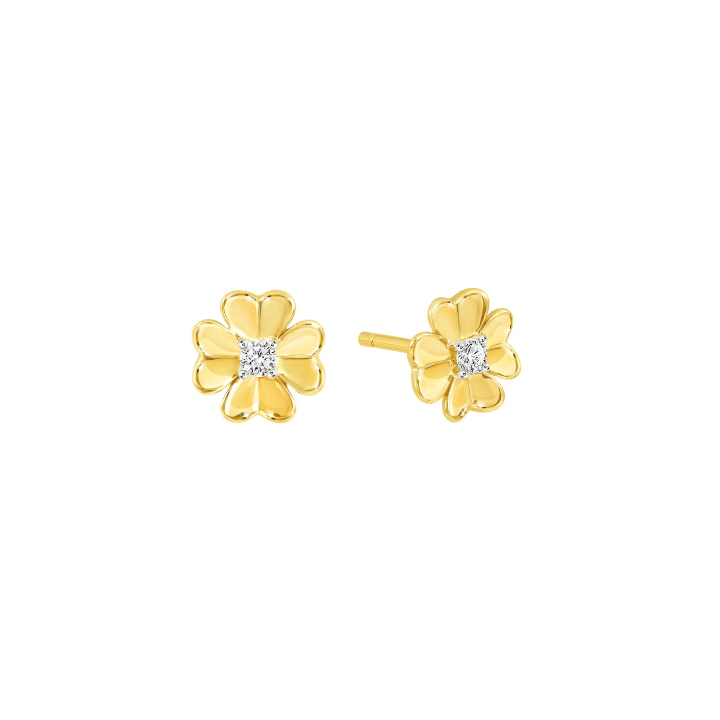 PRIMA Hoa tai Vàng 9K kết hợp Kim Cương - BST Lucky Flower