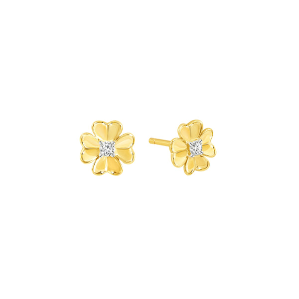 PRIMA Hoa tai Vàng 9K kết hợp Kim Cương - BST Lucky Flower