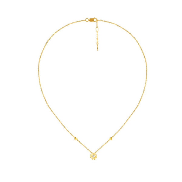PRIMA Vòng cổ Vàng 9K kết hợp Kim Cương kiểu dáng Cỏ May Mắn - BST Lucky Flower