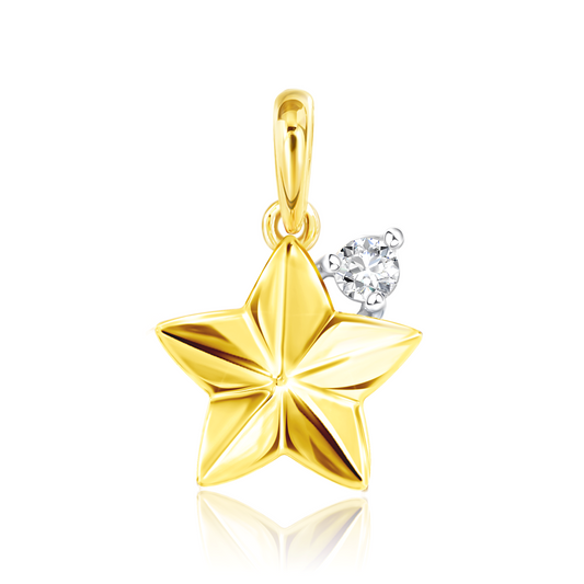 PRIMA Mặt dây chuyền Vàng 9K kết hợp Kim Cương kiểu dáng Ngôi Sao Nhỏ - BST Little Star ( 1 chiếc)
