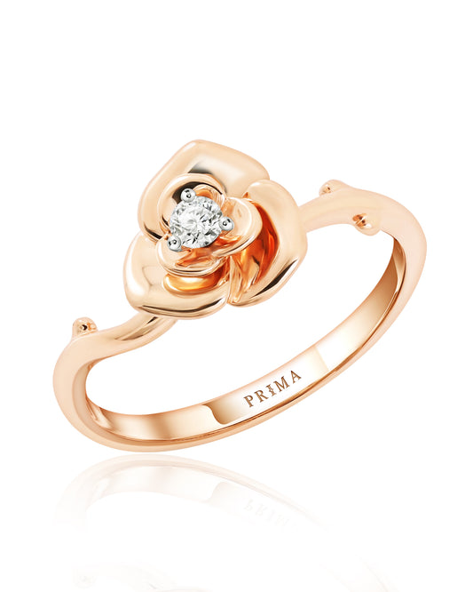 PRIMA Nhẫn Vàng 9K kết hợp Kim Cương - BST Rosanna