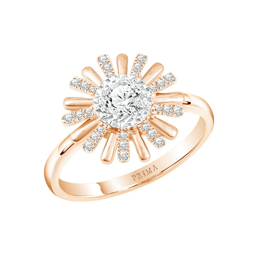 PRIMA Nhẫn Vàng 9K kết hợp Kim Cương - BST Daisy Diamond