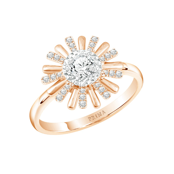 PRIMA Nhẫn Vàng 9K kết hợp Kim Cương - BST Daisy Diamond