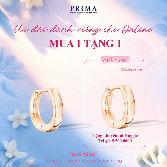 [B1G1] PRIMA Hoa tai Vàng 9K Size 13mm - BST Confetti Huggie ( 1 chiếc)