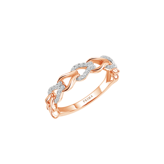 PRIMA Nhẫn Vàng 18K kết hợp Kim Cương - BST Infinity