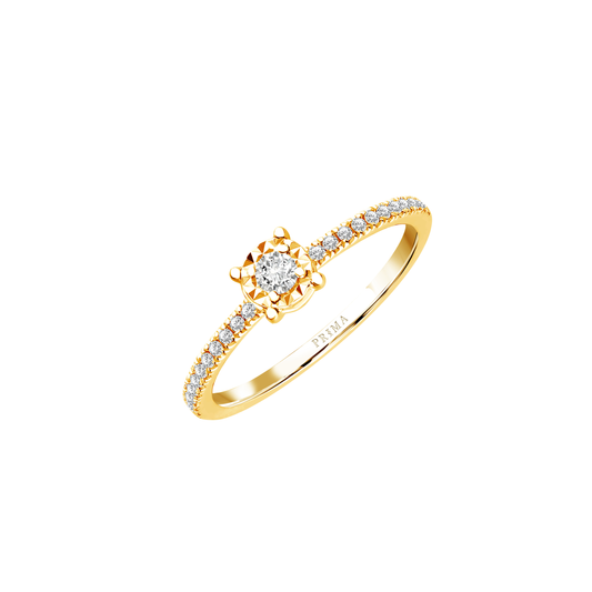 PRIMA Nhẫn Vàng 18K kết hợp Kim Cương