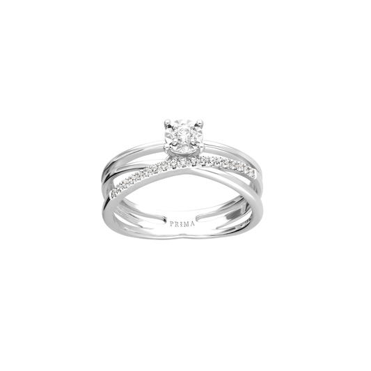 PRIMA Nhẫn Vàng 18K kết hợp Kim Cương