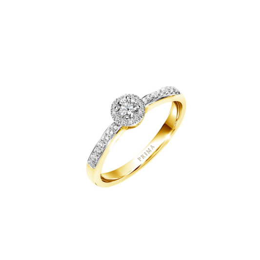 PRIMA Nhẫn Vàng 18K kết hợp Kim Cương
