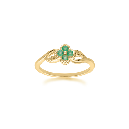 PRIMA Nhẫn Vàng 9K kết hợp Đá Màu - BST Lucky Flower