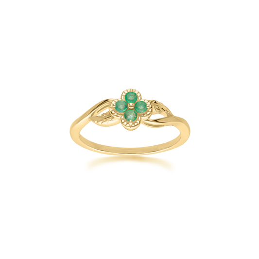 PRIMA Nhẫn Vàng 9K kết hợp Đá Màu - BST Lucky Flower