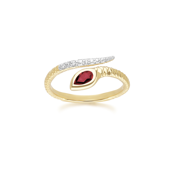 PRIMA Nhẫn Vàng 9K kết hợp Đá Màu - BST Serpent