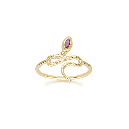 PRIMA Nhẫn Vàng 9K kết hợp Đá Màu - BST Serpent