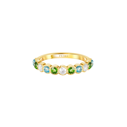 PRIMA Nhẫn Vàng 9K kết hợp Đá Màu Chrome Diopside - BST Color Pop Confetti