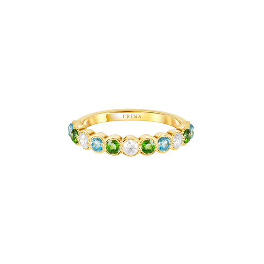 PRIMA Nhẫn Vàng 9K kết hợp Đá Màu Chrome Diopside - BST Color Pop Confetti