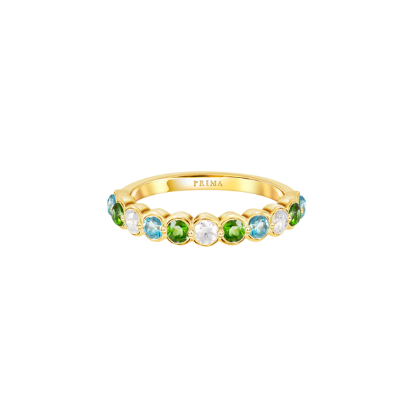 PRIMA Nhẫn Vàng 9K kết hợp Đá Màu Chrome Diopside - BST Color Pop Confetti