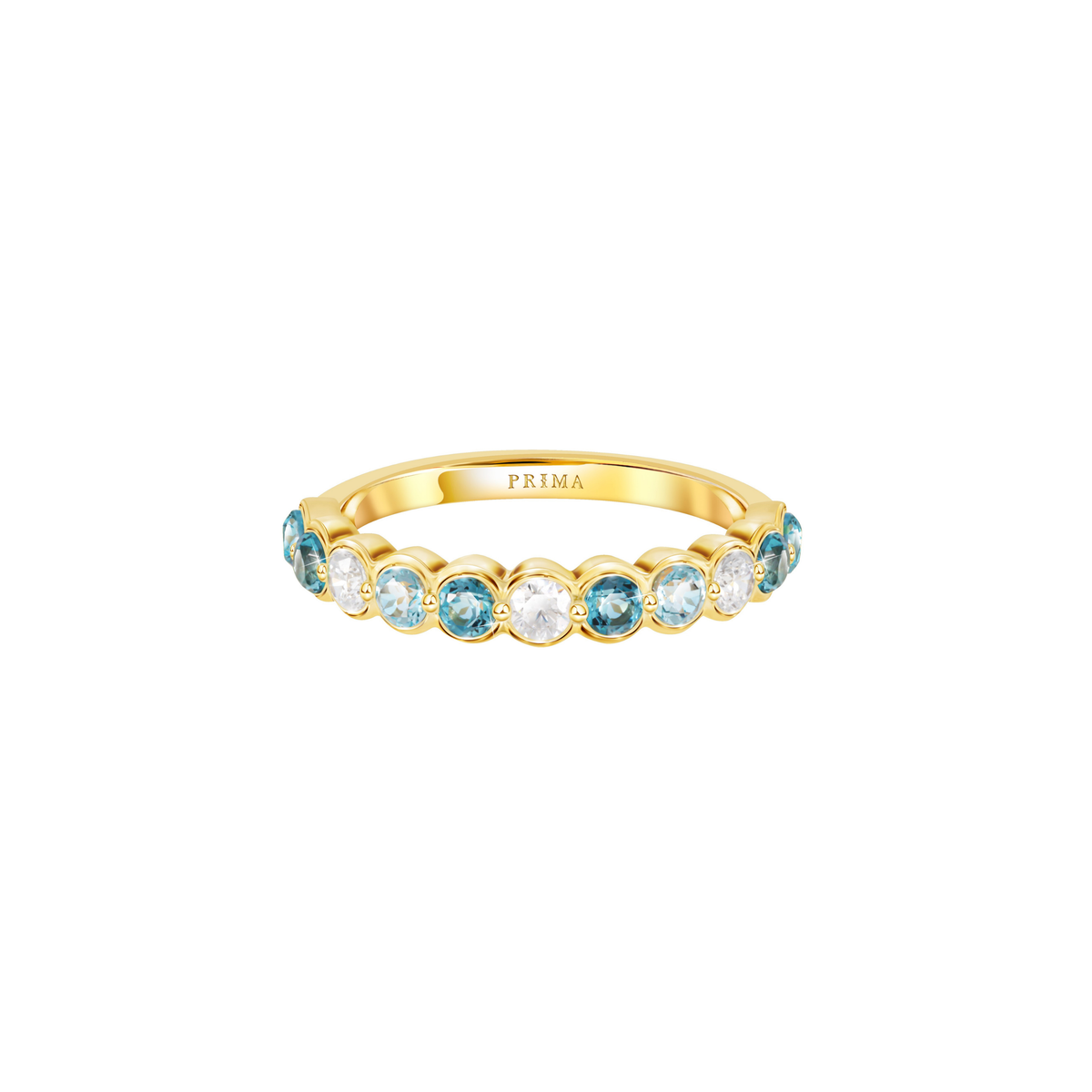 PRIMA Nhẫn Vàng 9K kết hợp Đá Màu Blue Topaz - BST Color Pop Confetti