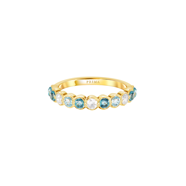 PRIMA Nhẫn Vàng 9K kết hợp Đá Màu Blue Topaz - BST Color Pop Confetti