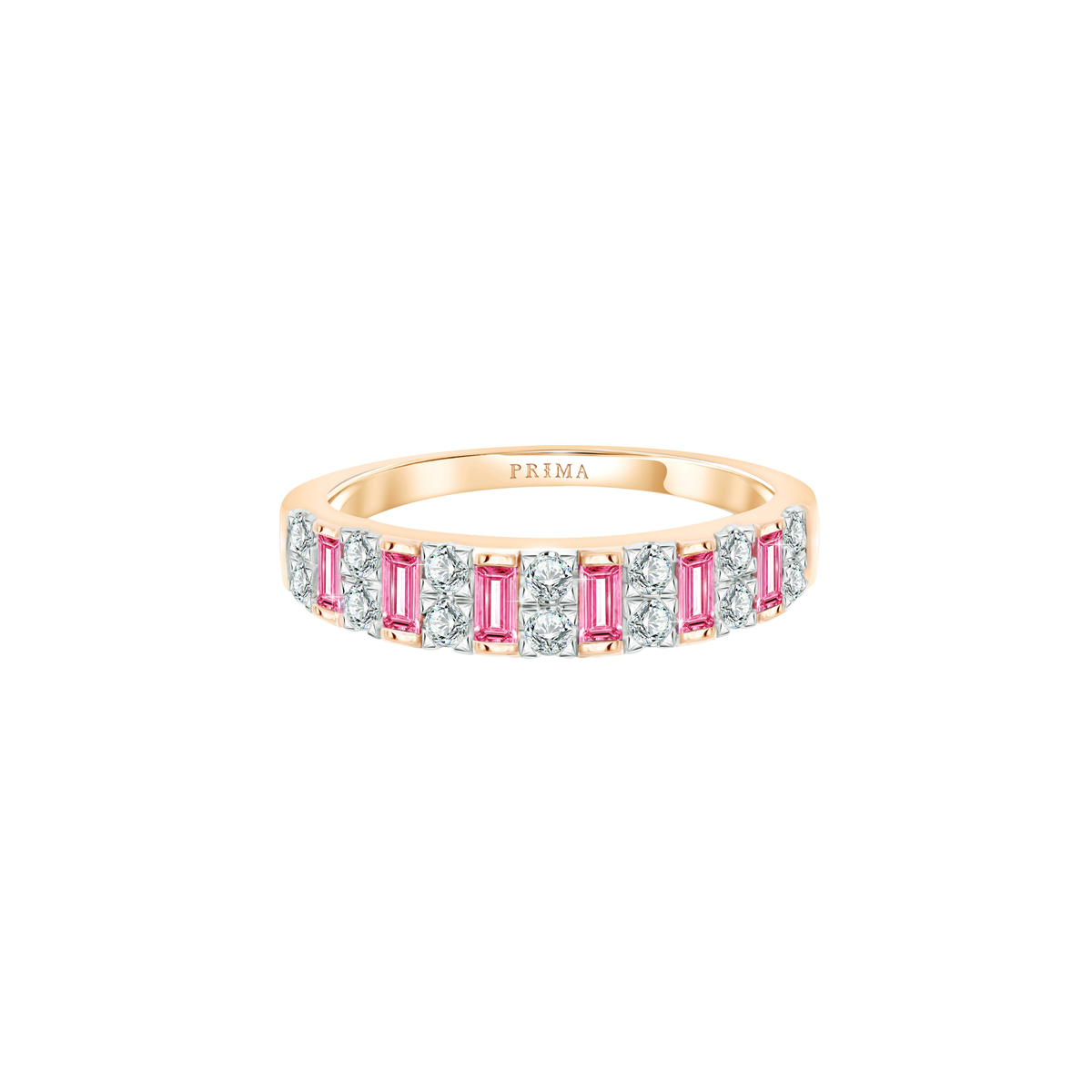 PRIMA Nhẫn Vàng 9K kết hợp Đá Màu Pink Sapphire - BST Color Pop Confetti