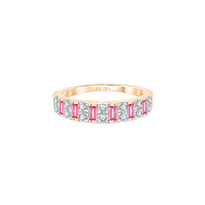 PRIMA Nhẫn Vàng 9K kết hợp Đá Màu Pink Sapphire - BST Color Pop Confetti