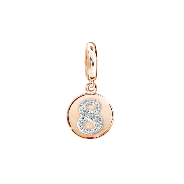 PRIMA Mặt dây chuyền & Charm Vàng 9K kết hợp Kim Cương số 8 - BST Lucky Number