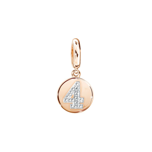 PRIMA Mặt dây chuyền & Charm Vàng 9K kết hợp Kim Cương số 4 - BST Lucky Number