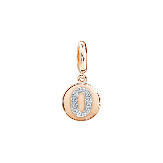 PRIMA Mặt dây chuyền & Charm Vàng 9K kết hợp Kim Cương số 0 - BST Lucky Number