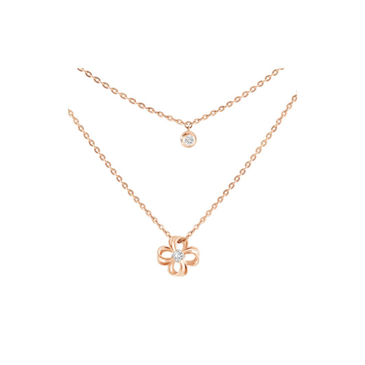 PRIMA 9K Gold Diamond Necklaces Blossom Flower Collection