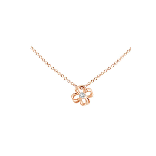 PRIMA 9K Gold Diamond Necklaces Blossom Flower Collection