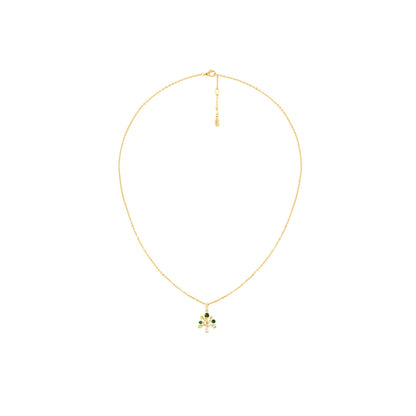 PRIMA Vòng cổ Vàng 9K kết hợp Kim Cương & Đá Màu Chrome Diopside,Peridot  - BST Flora Tree