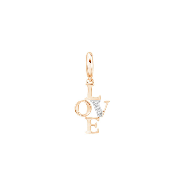 PRIMA Mặt dây chuyền Vàng 9K kết hợp Kim Cương kiểu dáng Chữ LOVE - BST Love Letter