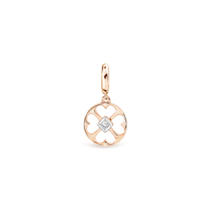PRIMA Mặt dây chuyền Vàng 9K kết hợp Kim Cương kiểu dáng Cỏ May Mắn - BST Charm & Huggies