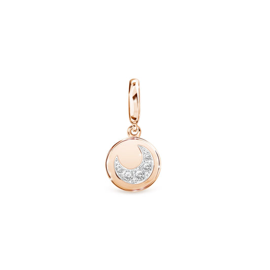 PRIMA Mặt dây chuyền Vàng 9K kết hợp Kim Cương kiểu dáng Mặt Trăng - BST Charm & Huggies