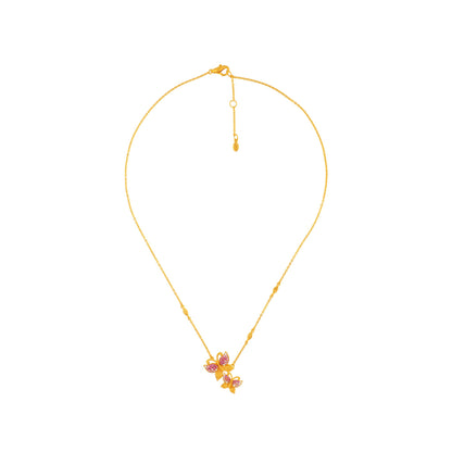 PRIMA Vòng cổ Vàng 24K kết hợp Kim Cương & Đá Màu  - BST Butterfly Concerto 