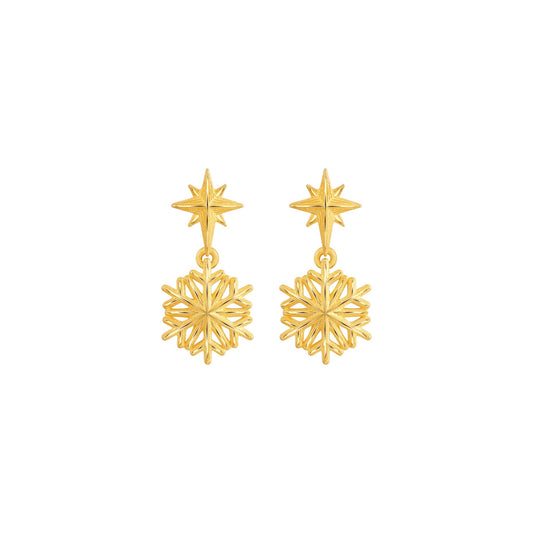 [Pre-Order] PRIMA 24K Gold Earrings Snowflake Collection